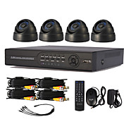 4 Channel One-Touch en ligne CCTV système DVR (4 caméra dôme intérieure)