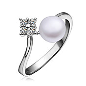 Platinum belle plaqué avec zircon cubique perle