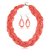 Ensemble de bijoux magnifiques en plastique femmes, y compris collier, boucles d'oreilles (plus de couleurs)
