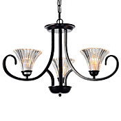 120W inspirés de la nature lustre minimaliste et moderne avec 3 lumières et verre floral Shades