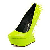 Spécial cuir verni talon compensé fermé Toe Pompes Parti / chaussures de soirée