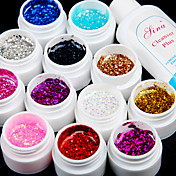 12PCS Glitter Gel UV de couleur et à séchage rapide polonais