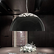 European-Style Minimalist 1 Light Pendant with Carved Shade