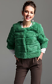 col 3/4 manches de fourrure de lapin parti / veste de carrière (plus de couleurs)