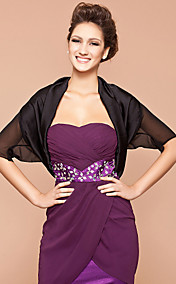 à manches courtes en soie / polyester bureau et carrière vestes / enveloppements