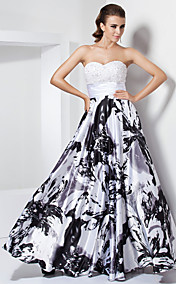 A-ligne sweetheart parole longueur extensible robe de soirée en satin