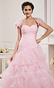 robe de bal sweetheart parole longueur robe de mariée en organza avec une pellicule