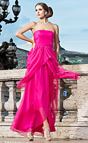 gaine / colonne bretelles parole longueur robe de soirée en mousseline de soie