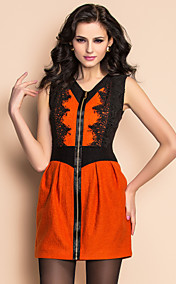 ts dentelle couleur haute contraste et la fin de tweed zipper robe