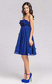  A-ligne sweetheart genou longueur robe de cocktail en mousseline de soie