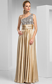 gaine / colonne d'un étage longueur satin robe du soir en mousseline de soie d'épaule