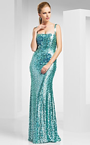 Gaine / colonne sangles balayage / Robe de Soirée Paillettes Brush