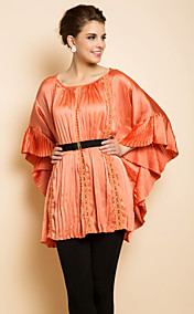 TS Pleats Blouse Hem Laçage
