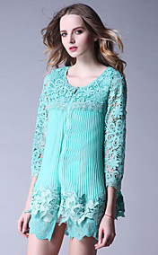 TS Dentelle ronde Robe Zip Neck