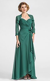 Sheath/Column V-neck Floor-length Chiffon Mother of the Bride Dress With A Wrap