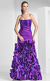 Trompette / sirène sweetheart parole longueur des robes du soir en taffetas