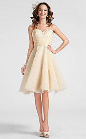 A-ligne sweetheart genou longueur organza robe de cocktail