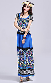 Coton Totem de Maxi Dress Imprimer des femmes
