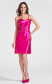  gaine / colonne sweetheart court / mini cocktail en satin extensible robe