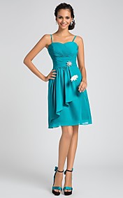  A-ligne sweetheart genou longueur robe de demoiselle d'honneur