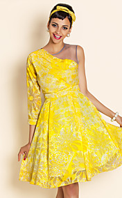 TS Une robe d'oscillation de Jacquard d'épaule