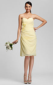 gaine / colonne sweetheart genou longueur robe de demoiselle d'honneur