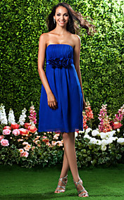  gaine / colonne de longueur genou bretelles robe de demoiselle d'honneur