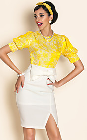 Contraste robe jacquard de couleur TS