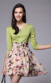 Zimmur col en V Robe taille haute