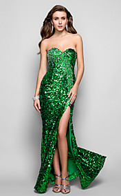 Gaine / colonne de sol longueur robe de soirée pailletée chérie