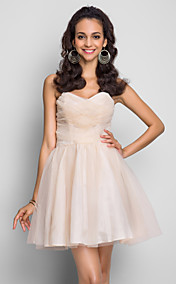 A-line/Princess Sweetheart Short/Mini Tulle Cocktail Dress