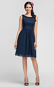 gaine / colonne scoop genou longueur robe de demoiselle d'honneur