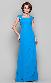 Sheath/Column Cowl Queen Anne Floor-length Chiffon Evening Dress