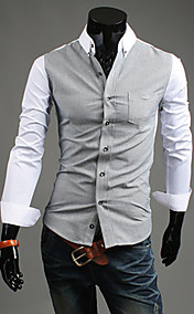 Couleur contrat shirt à manches longues pour homme