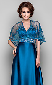 gaine / colonne v-cou balayage / pinceau train satin stretch robe de soirée en dentelle