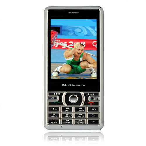 Jingguan 369 doppia scheda coperchio metallico argento touch screen del telefono delle cellule (szhx0017)