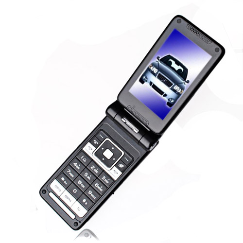 huayu 680 double carte quad band tv téléphone flip noir (szr242)