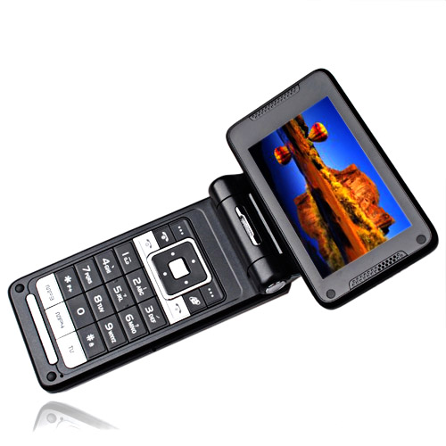 huayu 680 double carte quad band tv téléphone flip noir (szr242)