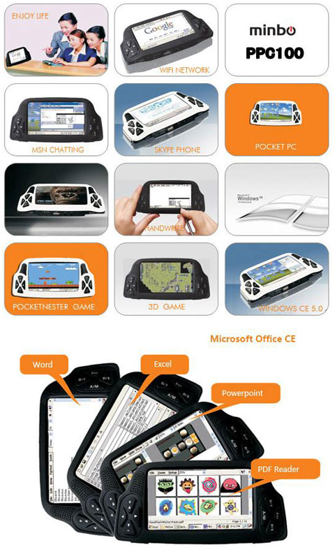 umpc ppc100 (bundle do jogo, mp4 player e rede sem fio)