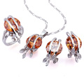 Fashion Cubic Zirconia Sets (Pendant, Ring and Earring) - CZ Jewelry Sets SYX-0243 Peridot (SZY113)