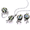 Fashion Cubic Zirconia Sets (Pendant, Ring and Earring) - CZ Jewelry Set SYX-0243 Pink (SZY113)