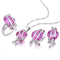 Fashion Cubic Zirconia Sets (Pendant, Ring and Earring) - CZ Jewelry Sets SYX-0243 Peridot (SZY113)