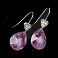Platinum CZ Earring with Champagne Drop Earring - CZ Earring 80720-51 (SZY269) Free Shipping