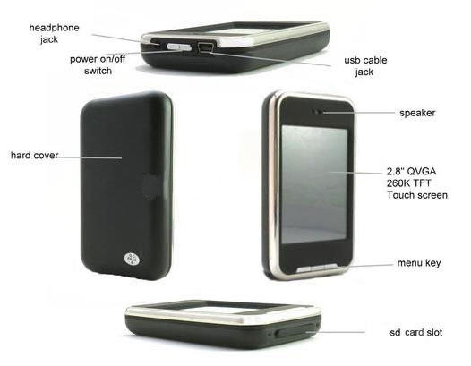 2,8 pulgadas de pantalla táctil mp4 (16 GB)