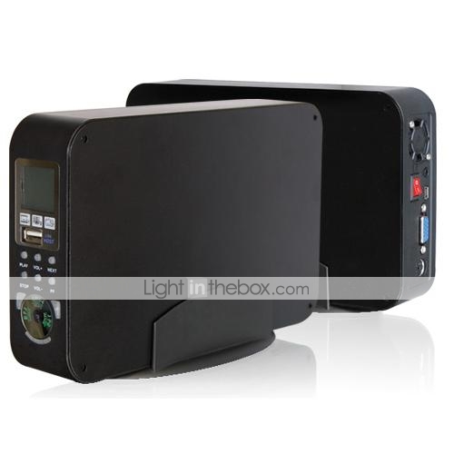 SATA de 3,5 polegadas USB 2.0 disco rígido recinto divx player de vídeo (máximo de até 1t gb) (smq1085)
