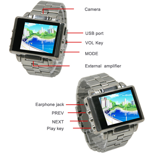 8gb 1,8-inch kijken mp3/mp4 dc dv spelers zilver (szm200)