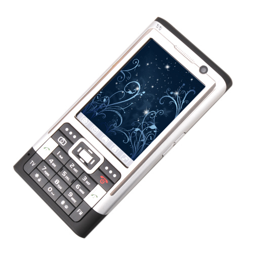 tt v10 dual-band quad scheda tv funzione argento telefono cellulare e nero (szr694)