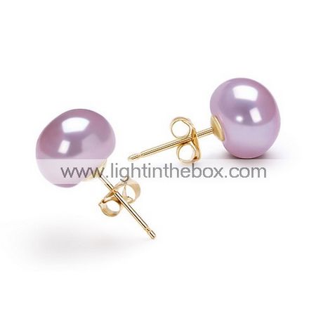 14k or lavande 9.5 - 10mm aaa dszz074 perle d'eau douce (à partir de 5 unités) Livraison gratuit