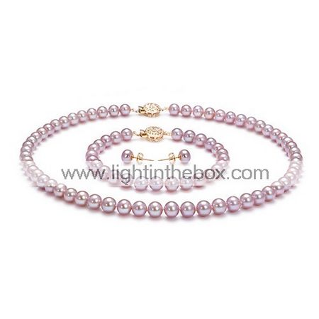 14k 6.5 - 7mm aaa lavande perle d'eau douce de trois pièces (16 / 7 in) (dszz104) 14k 6.5 - 7mm aaa lavande perle d'eau douce de trois pièces (16 / 7 in) (dszz104)