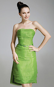 Organza Elastic Woven Satin Sheath/Column Strapless Evening Dress inspired by Blair in Gossip Girl